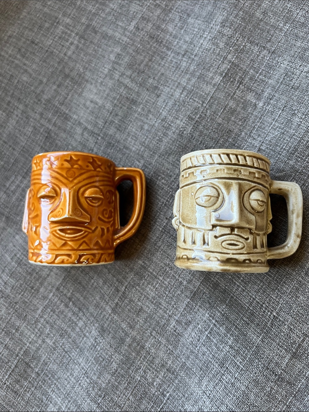 2 Mini Tiki Mugs Shot Glasses Made in Japan